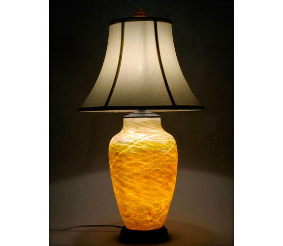 Gold Luster Glass Lamp by Tom Stoenner
